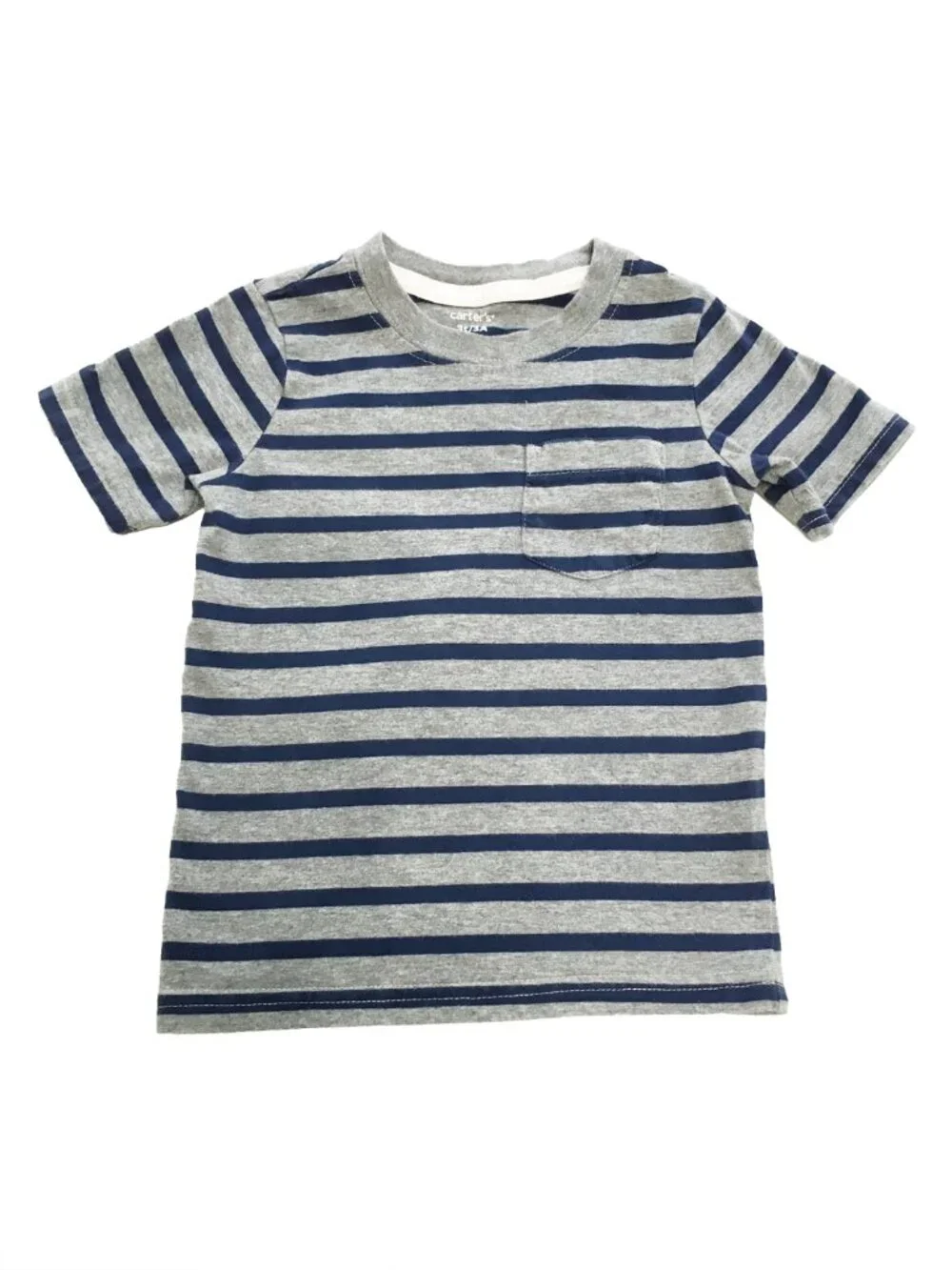 Carters Boy's Gray & Navy Striped T-Shirt Size 3T
